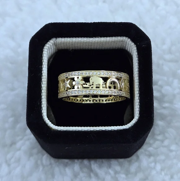 Neo Relique Gold💛 Double✌️ Band Ring💍 with Symbols - NIB - Picture 4 of 16